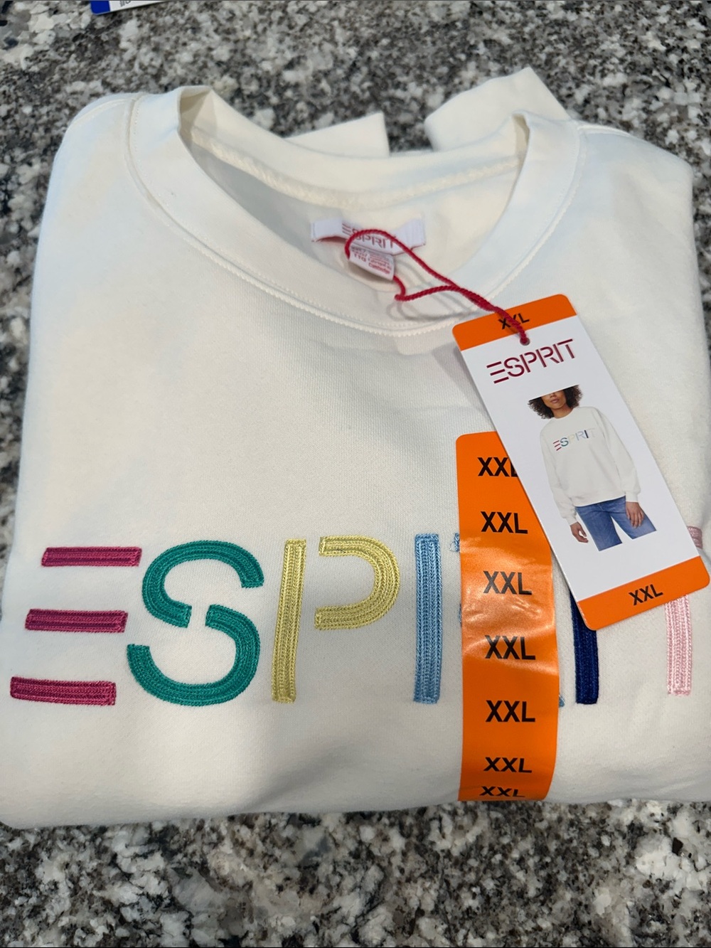 Espirit Costco Sweatshirt White XXL NEW NWT